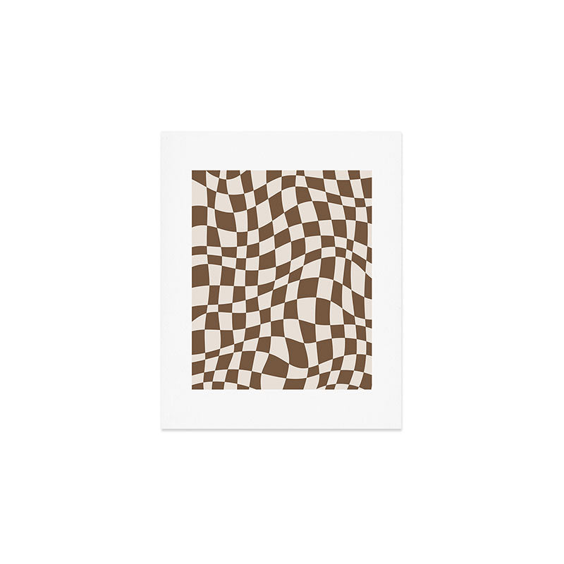 Wavy brown checker  Art Print Gallery Image 1