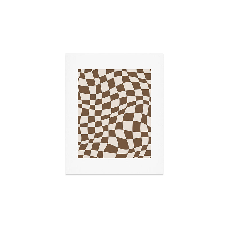 Wavy brown checker  Art Print Gallery Image 1
