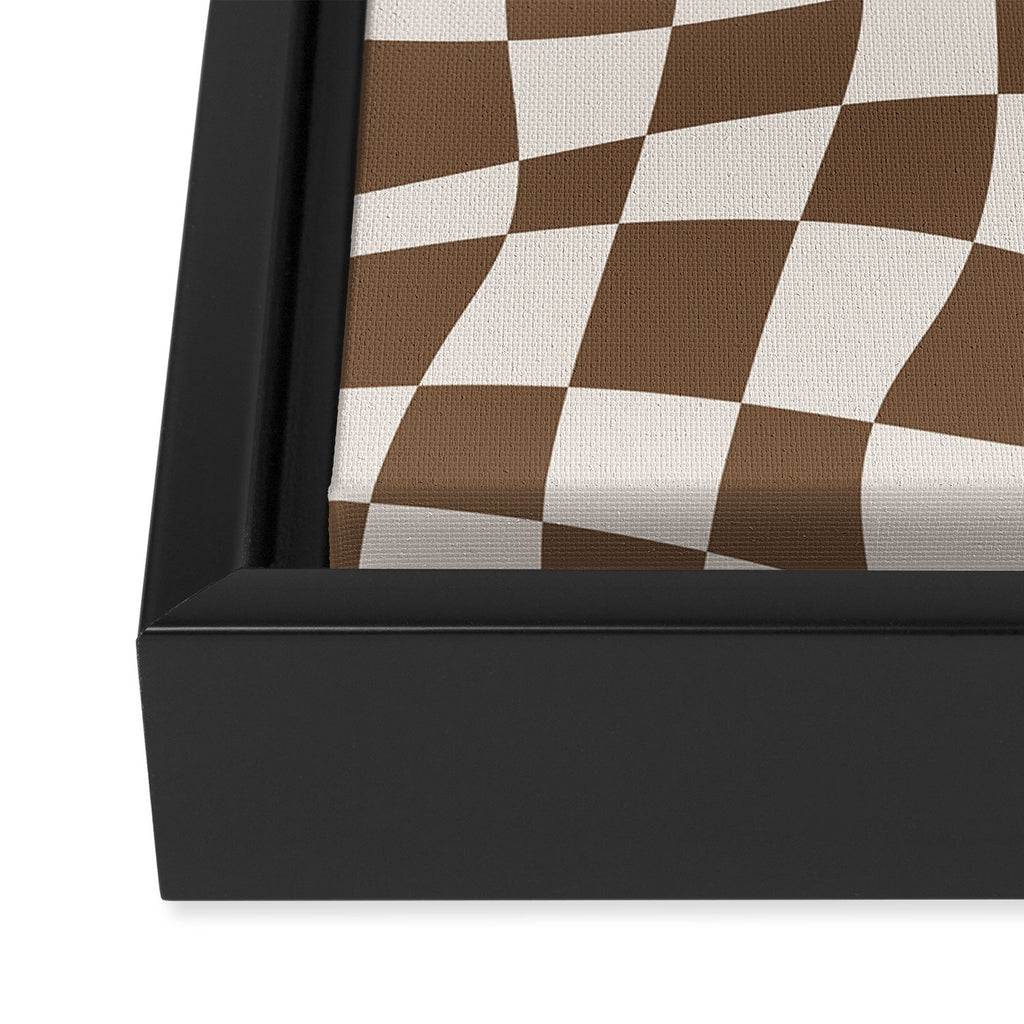 Wavy brown checker  Framed Canvas Print Gallery Image 3