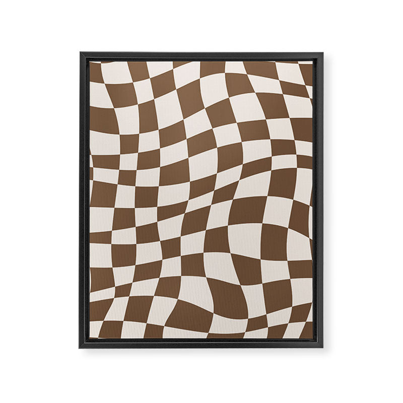 Wavy brown checker  Framed Canvas Print Gallery Image 8