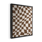 Wavy brown checker  Framed Canvas Print Gallery Image 2