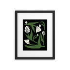 White flowers in black Framed Art Print Gallery Image 5