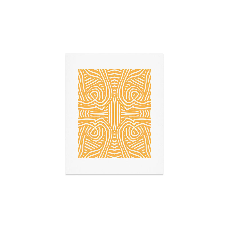 Yellow mustard boho stripe Art Print Gallery Image 1