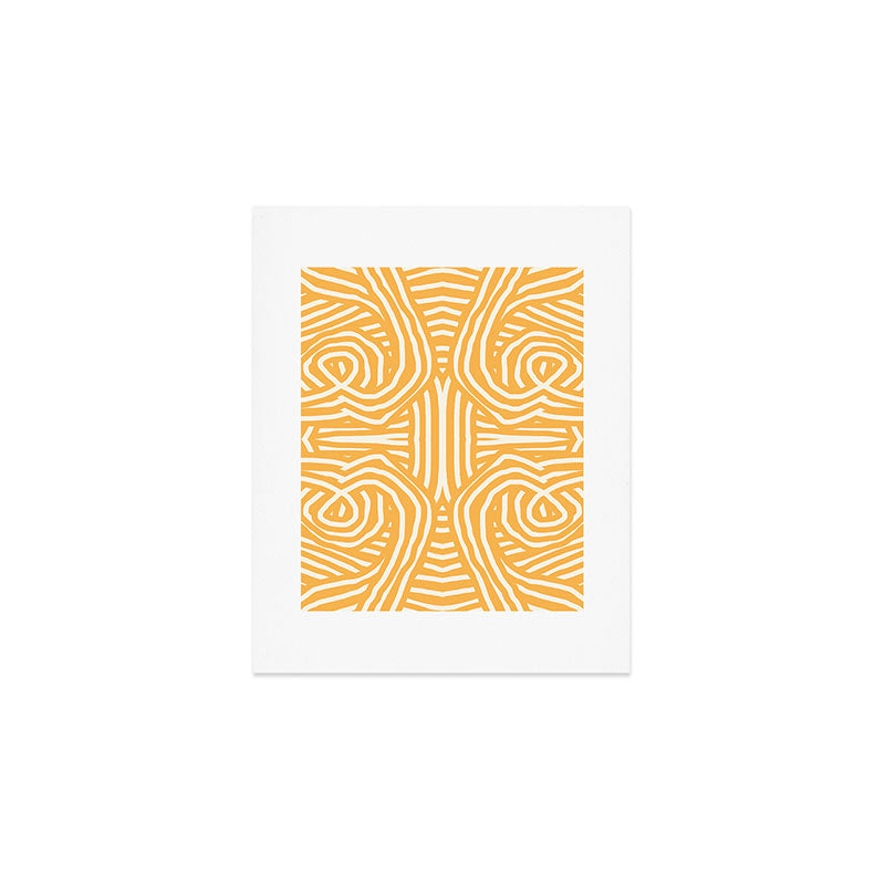 Yellow mustard boho stripe Art Print Gallery Image 1