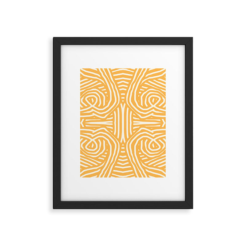 Yellow mustard boho stripe Framed Art Print Gallery Image 6
