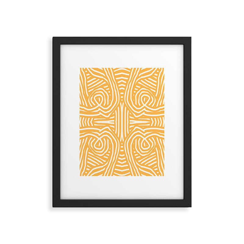 Yellow mustard boho stripe Framed Art Print Gallery Image 4