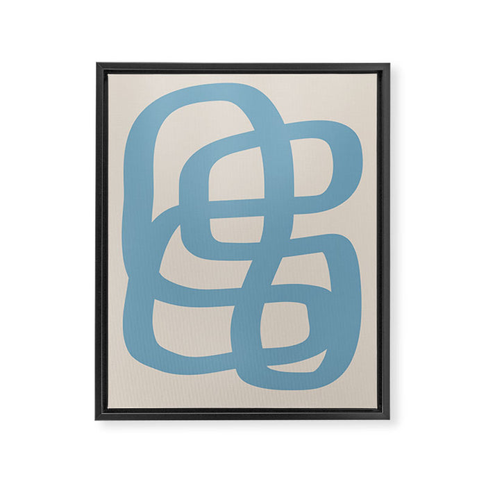 Abstract Scribble (Blue Beige) Framed Canvas Print Gallery Image 1