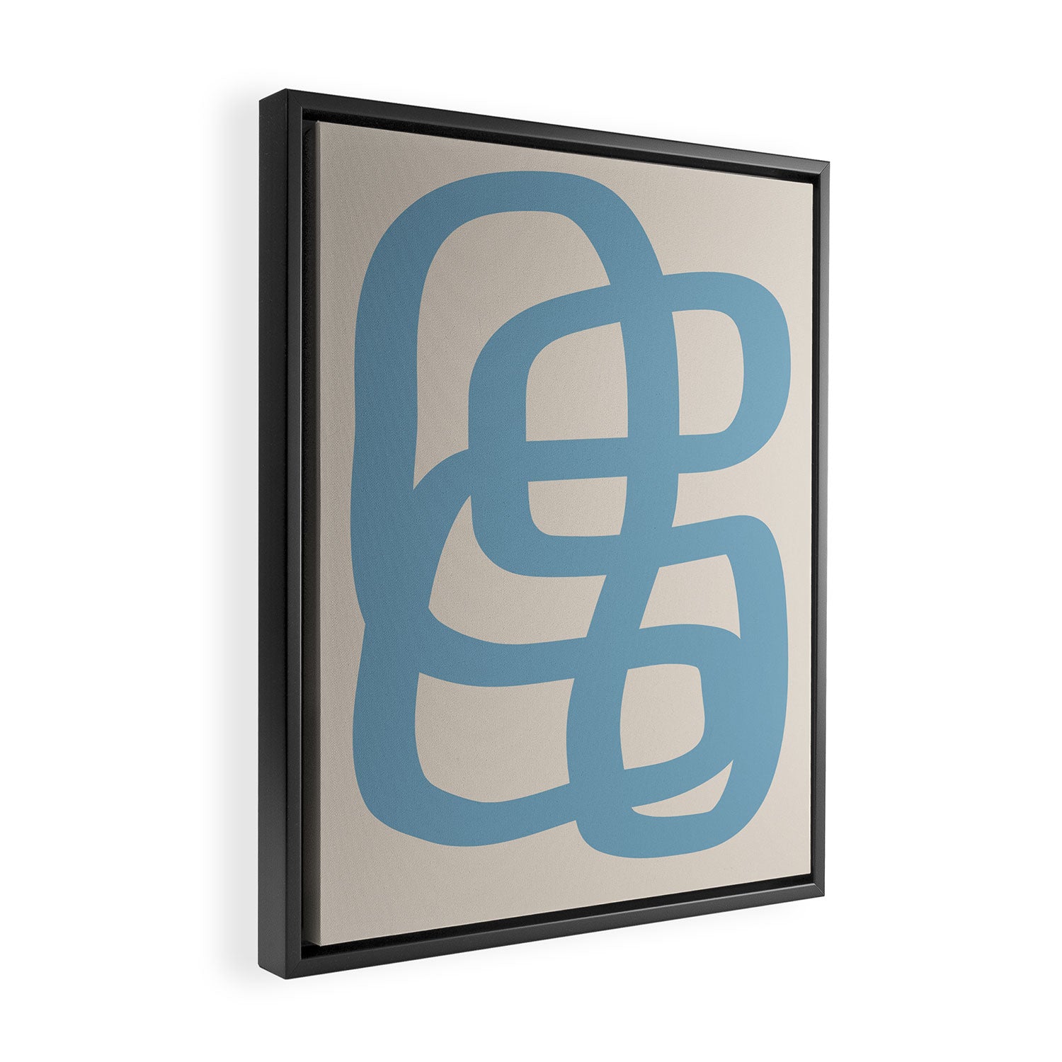 Abstract Scribble (Blue Beige) Framed Canvas Print Gallery Image 2