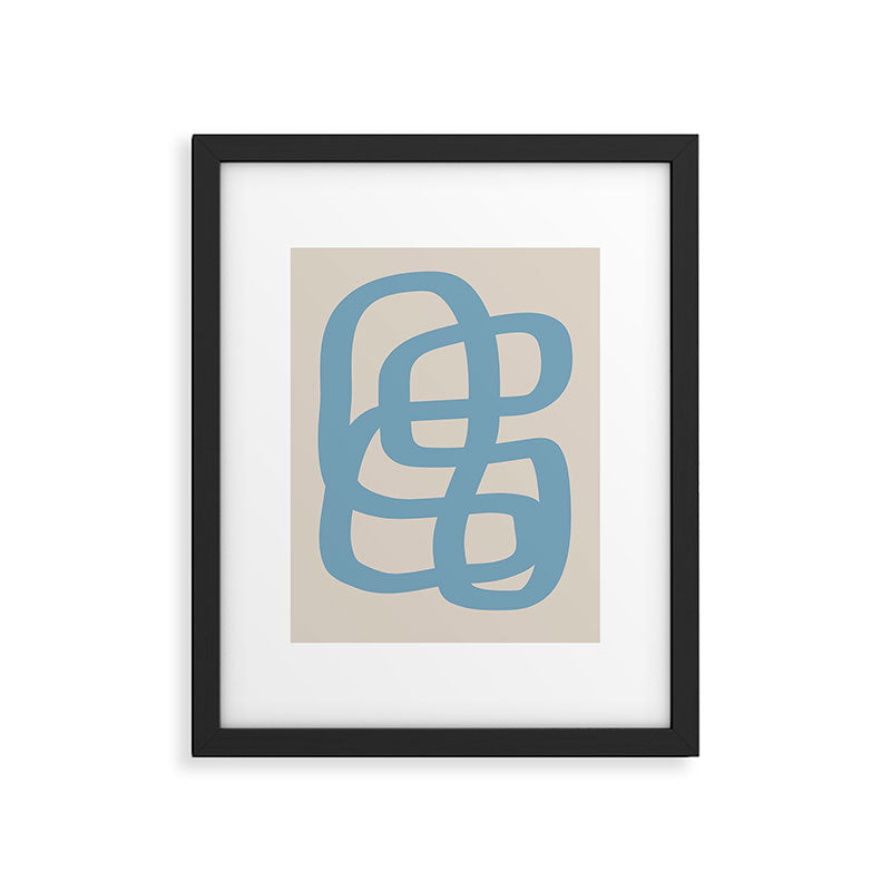 Abstract Scribble (Blue Beige) Framed Art Print Gallery Image 5