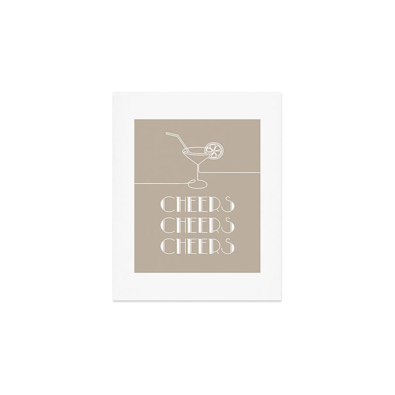 Cheers Cocktail (Beige) Art Print Gallery Image 1
