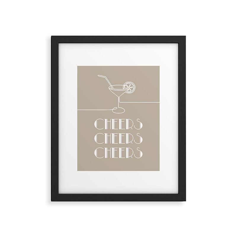Cheers Cocktail (Beige) Framed Art Print Gallery Image 5
