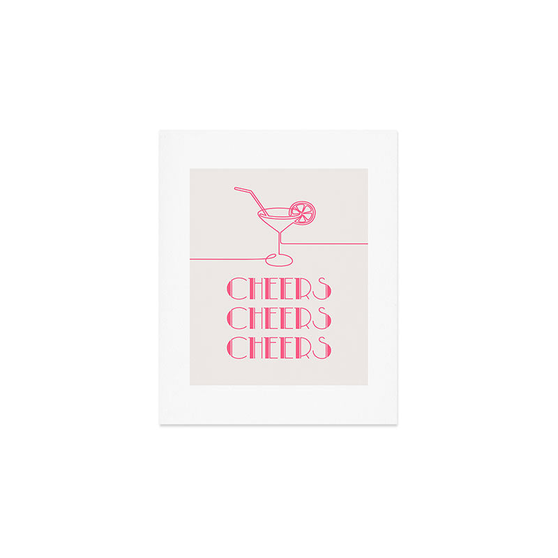 Cheers Cocktail (Pink) Art Print Gallery Image 1