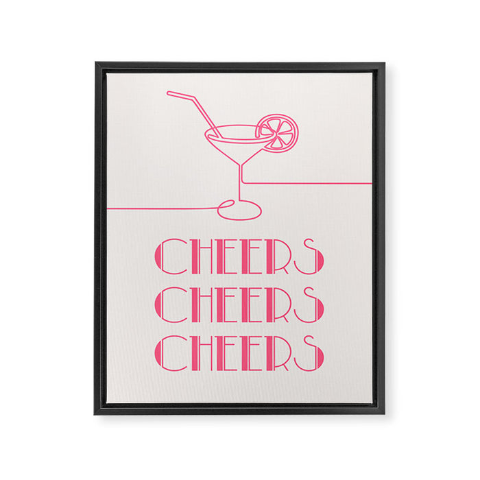 Cheers Cocktail (Pink) Framed Canvas Print Gallery Image 1