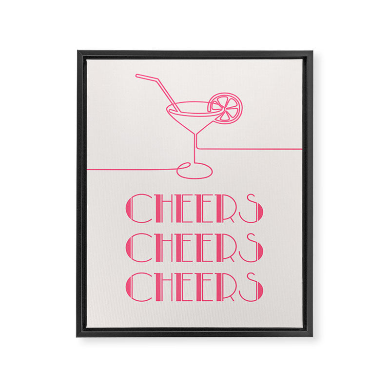 Cheers Cocktail (Pink) Framed Canvas Print Gallery Image 6