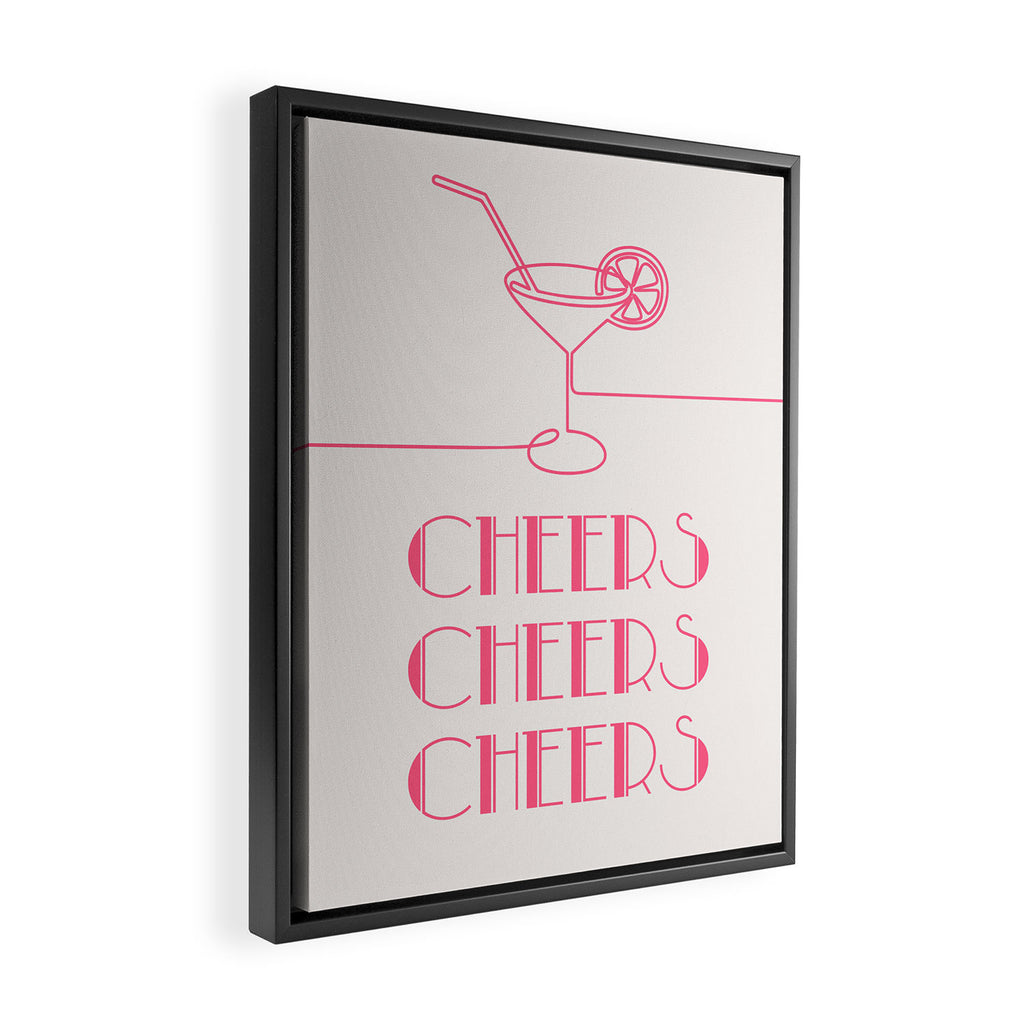 Cheers Cocktail (Pink) Framed Canvas Print Gallery Image 2