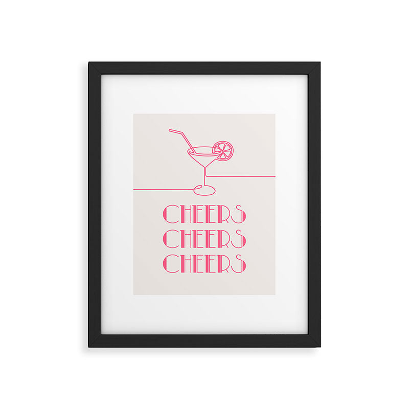 Cheers Cocktail (Pink) Framed Art Print Gallery Image 5
