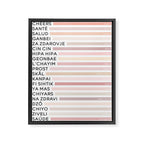 Cheers In Different Languages (Pink Beige) Framed Canvas Print Gallery Image 6