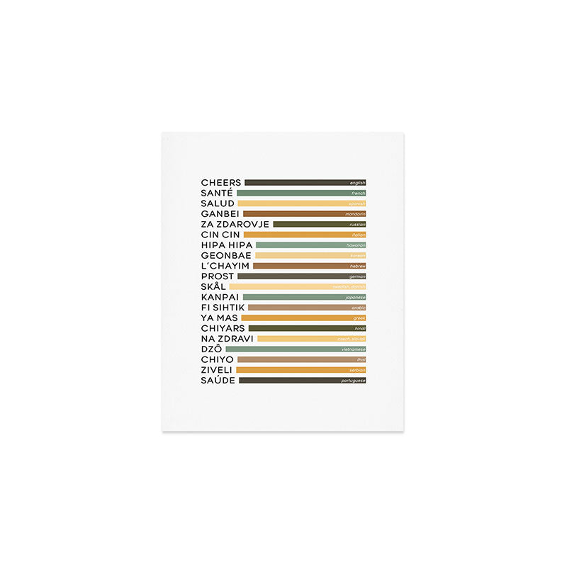 Cheers In Different Languages (Retro) Art Print Gallery Image 1
