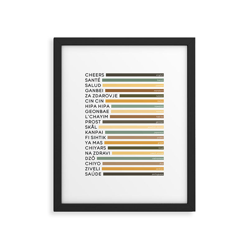 Cheers In Different Languages (Retro) Framed Art Print Gallery Image 5