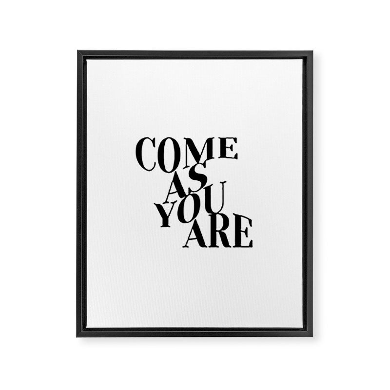 Come As You Are (Wavy - B&W) Framed Canvas Print Gallery Image 6