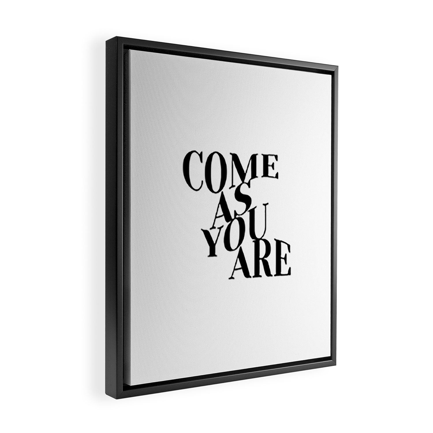 Come As You Are (Wavy - B&W) Framed Canvas Print Gallery Image 2