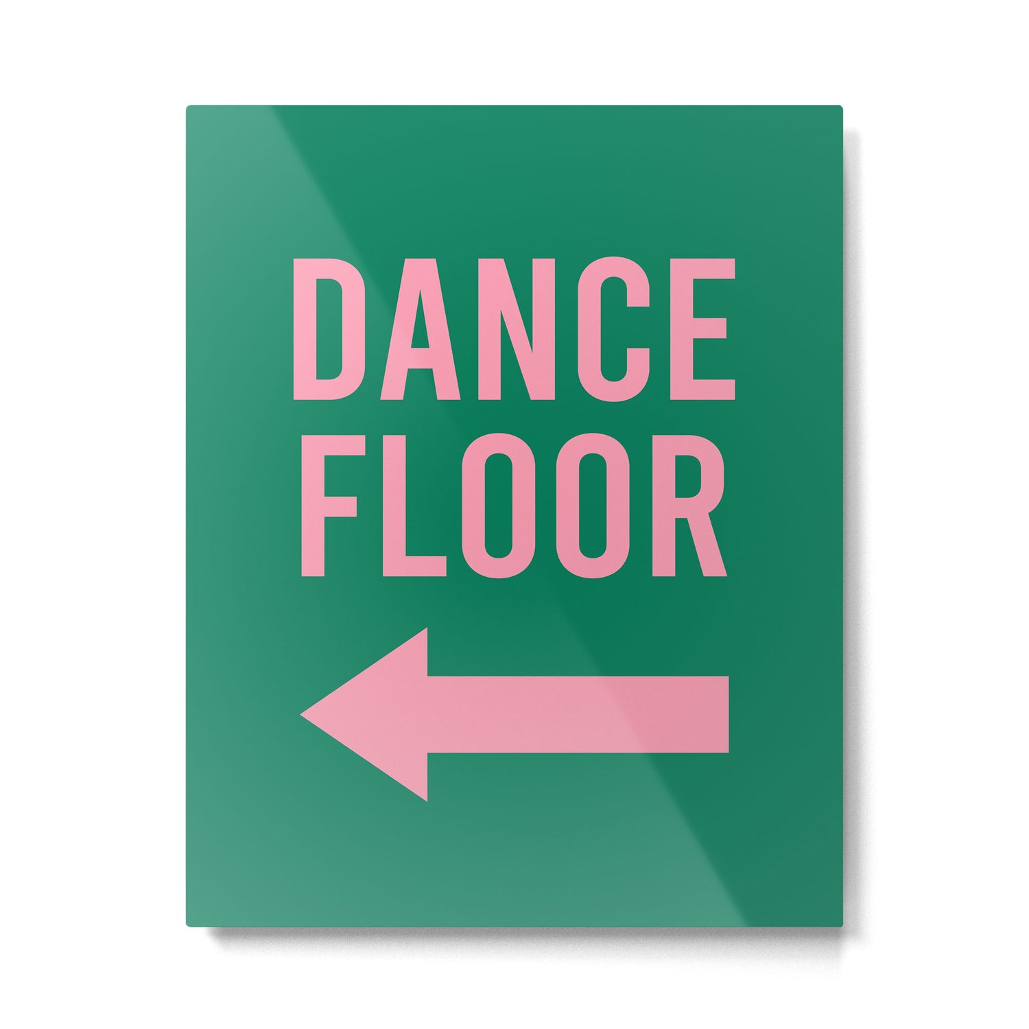 Dance Floor Left Arrow (Green Pink) Metal Print Gallery Image 4