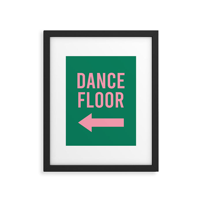 Dance Floor Left Arrow (Green Pink) Framed Art Print Gallery Image 1