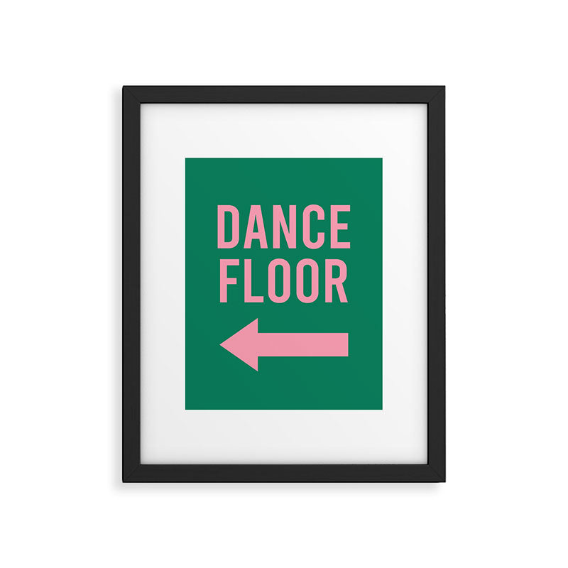 Dance Floor Left Arrow (Green Pink) Framed Art Print Gallery Image 5