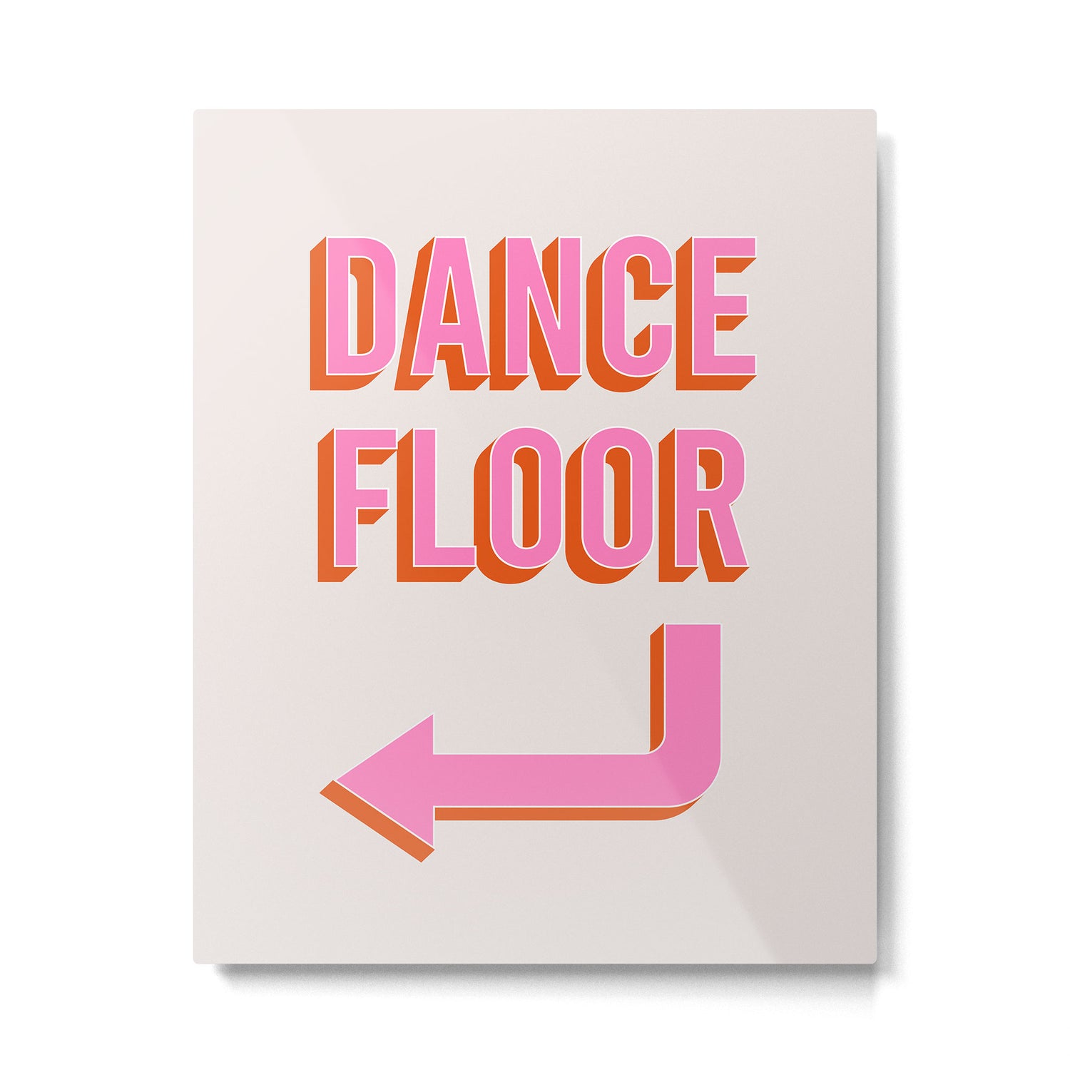 Dance Floor Left Arrow (Pink Orange) Metal Print Gallery Image 4
