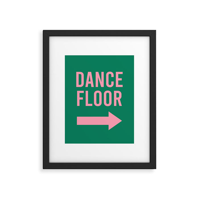 Dance Floor Right Arrow (Green Pink) Framed Art Print Gallery Image 1
