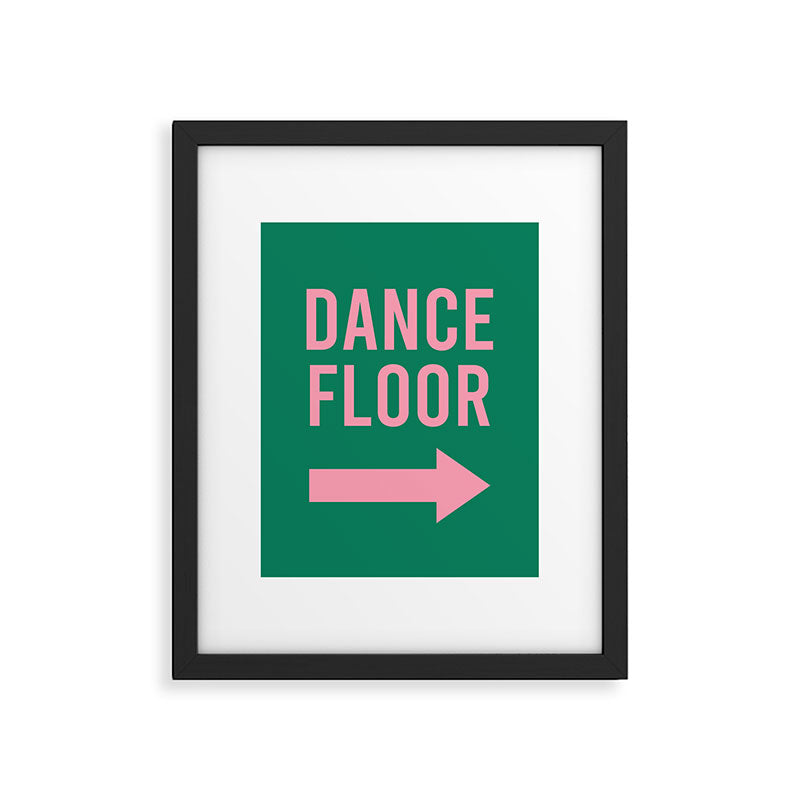 Dance Floor Right Arrow (Green Pink) Framed Art Print Gallery Image 5