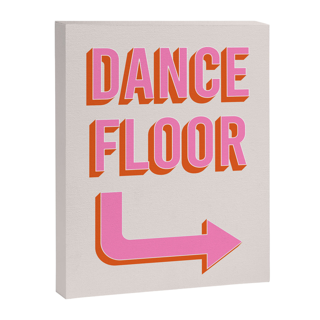 Dance Floor Right Arrow (Pink Orange) Canvas Print Gallery Image 6
