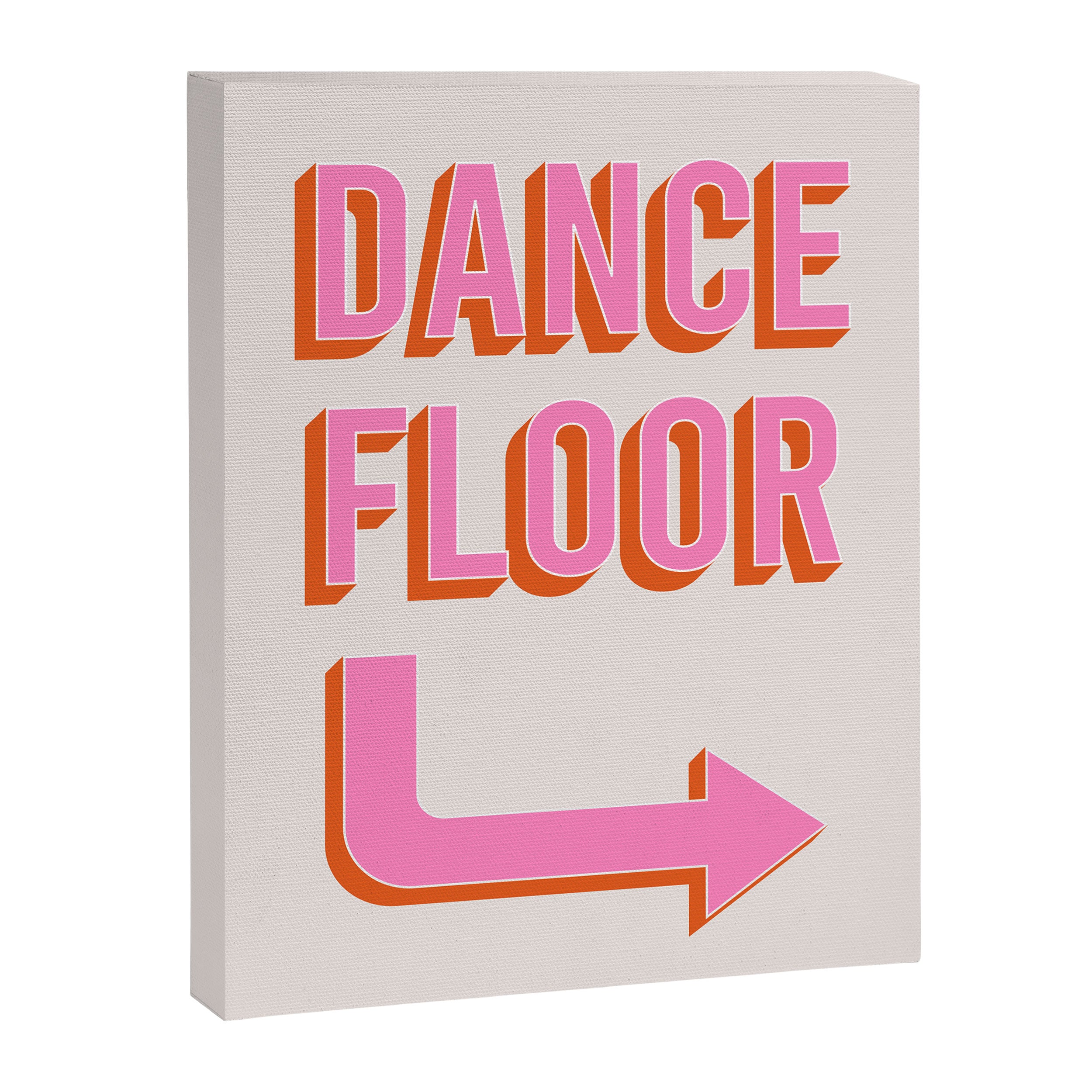 Dance Floor Right Arrow (Pink Orange) Canvas Print Gallery Image 6