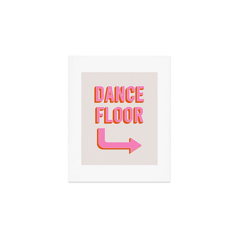 Dance Floor Right Arrow (Pink Orange) Art Print Gallery Image 1