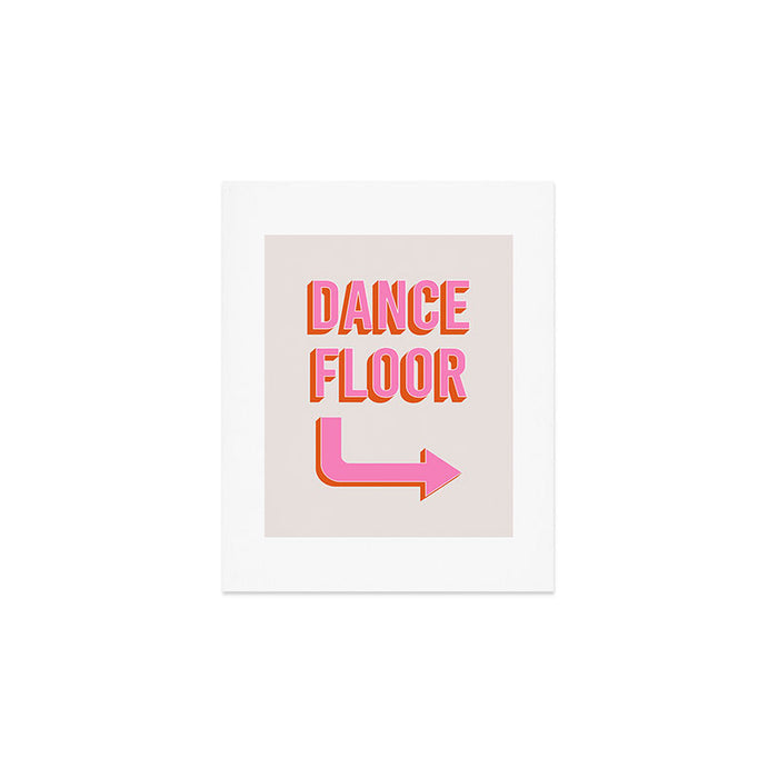Dance Floor Right Arrow (Pink Orange) Art Print Gallery Image 1