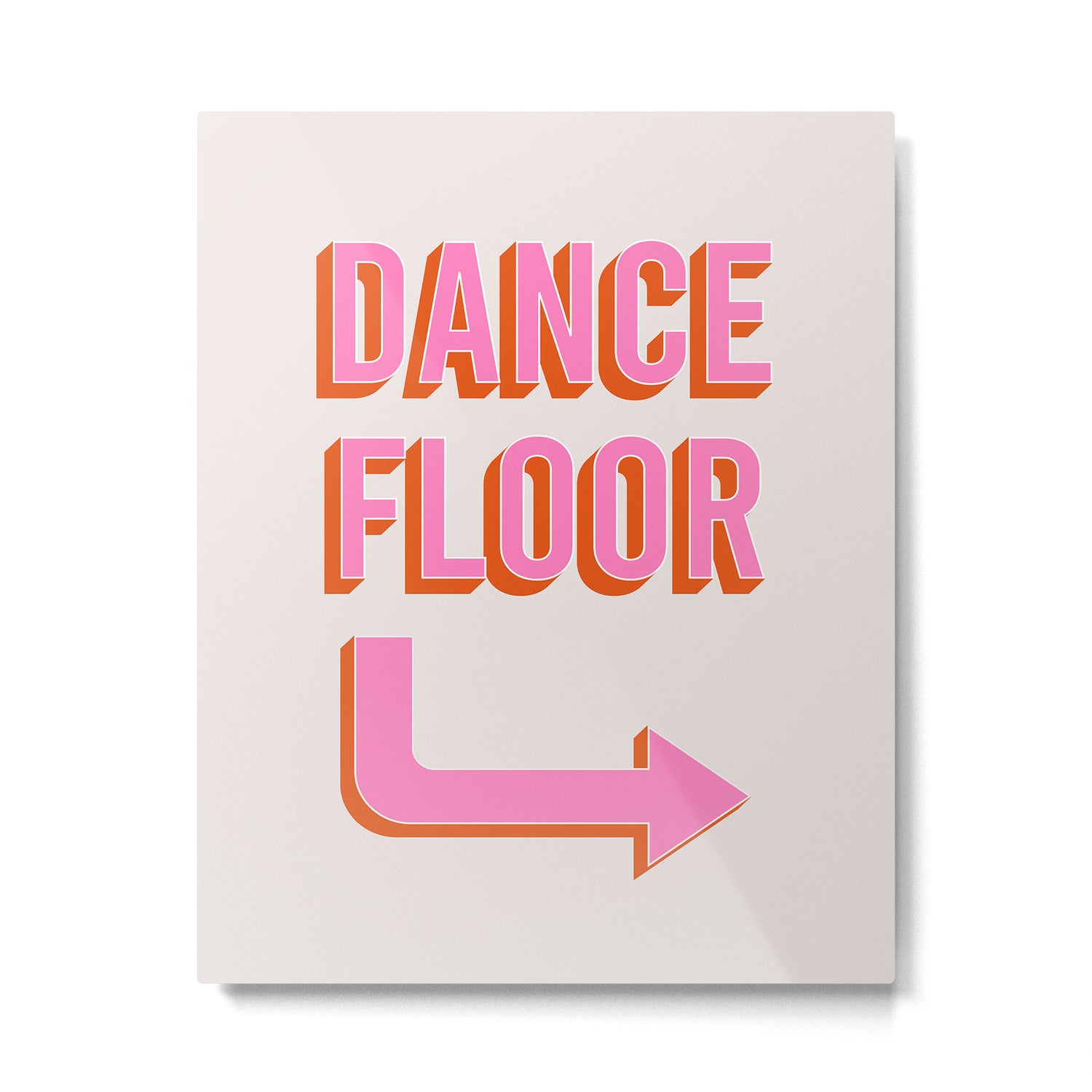 Dance Floor Right Arrow (Pink Orange) Metal Print Gallery Image 4