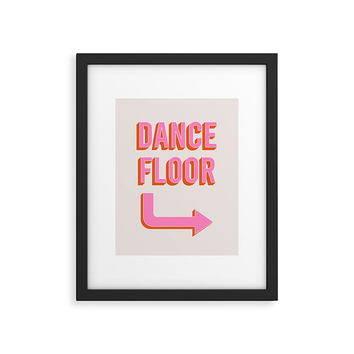Dance Floor Right Arrow (Pink Orange) Framed Art Print Gallery Image 1