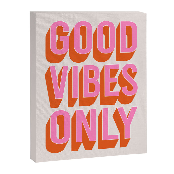 Good Vibes Only (Pink Orange) Canvas Print Gallery Image 1