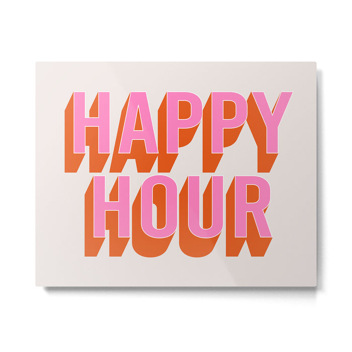 Happy Hour (Pink Orange) Metal Print Gallery Image 1