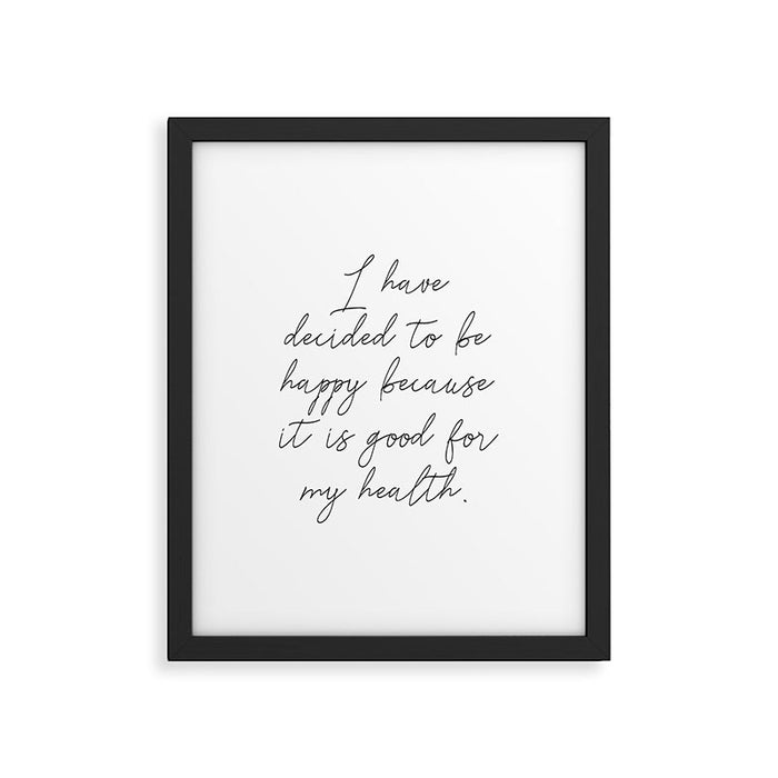 Happy Quote (Voltaire) Framed Art Print Gallery Image 1