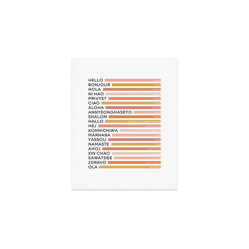 Hello In Different Languages (Boho) Art Print Gallery Image 1
