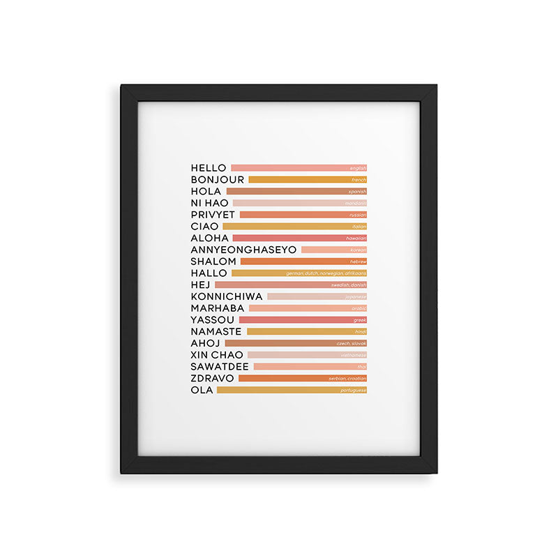 Hello In Different Languages (Boho) Framed Art Print Gallery Image 5