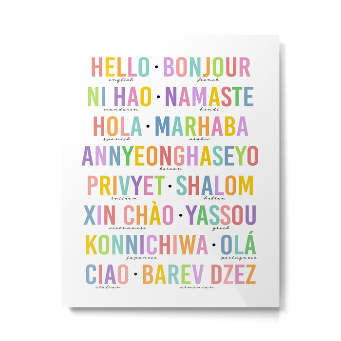 Hello In Different Languages II Metal Print Gallery Image 1