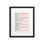 Hello In Different Languages - Pink Beige Framed Art Print Gallery Image 5