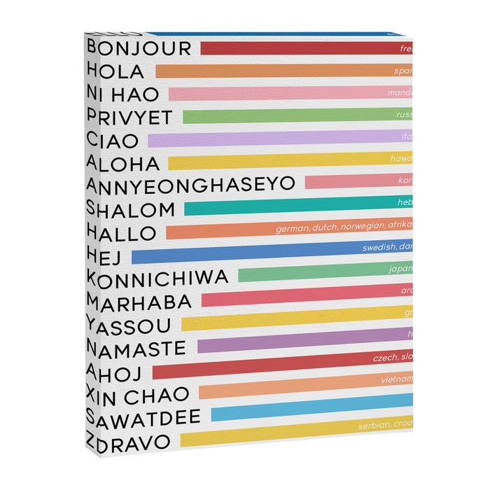 Hello In Different Languages - Rainbow Canvas Print Gallery Image 1