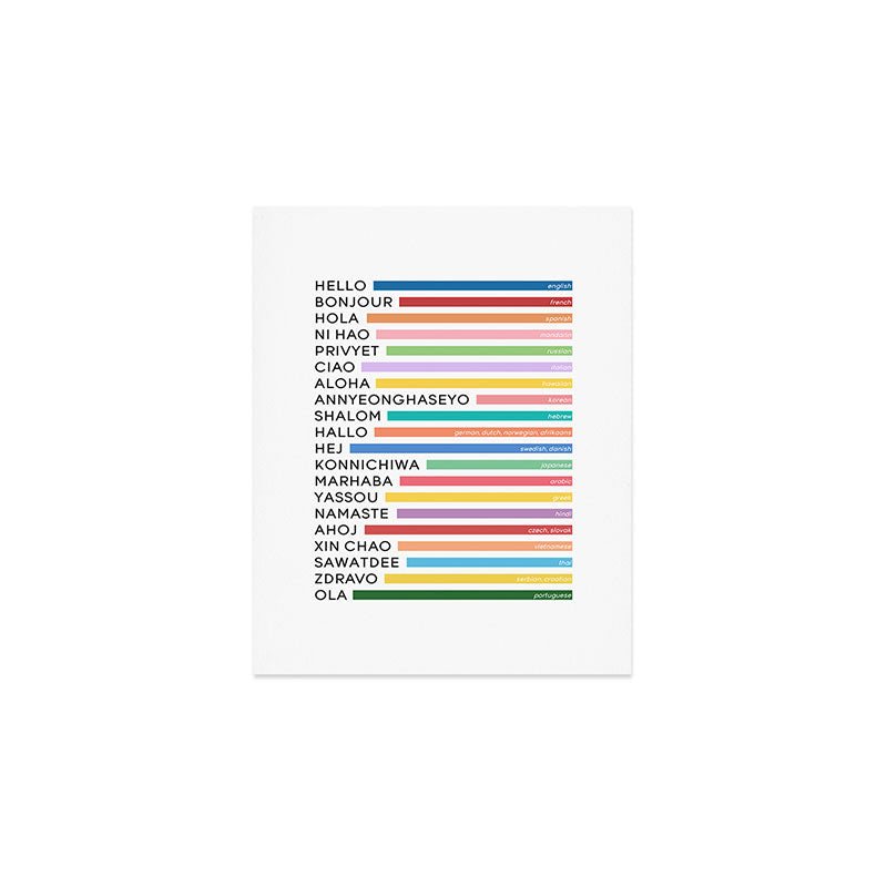 Hello In Different Languages - Rainbow Art Print Gallery Image 1