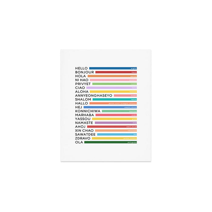 Hello In Different Languages - Rainbow Art Print Gallery Image 1