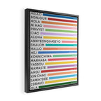 Hello In Different Languages - Rainbow Framed Canvas Print Gallery Image 2