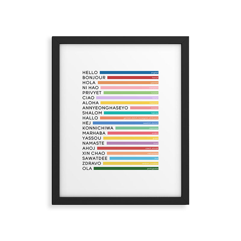 Hello In Different Languages - Rainbow Framed Art Print Gallery Image 5