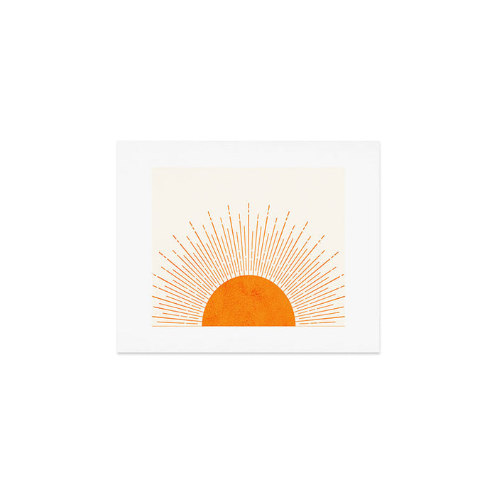 Orange Sunburst Boho Midcentury Art Print Gallery Image 1